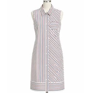Brooks Brothers Sleeveless Striped Shirt Dress - Size 12 - Red White Blue
